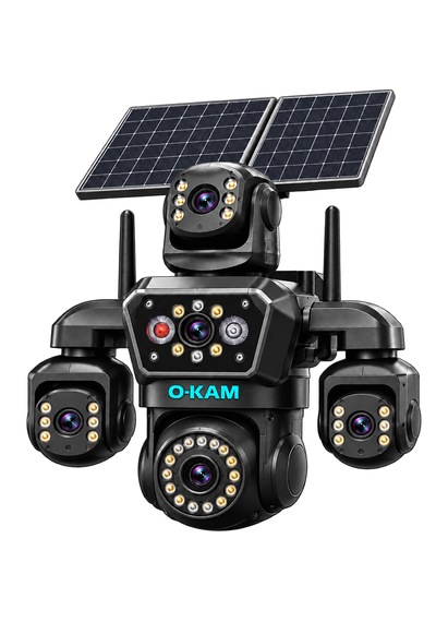 O-kam Oks340 12mp 4 Kameralı 4g Çift Solar Panel Gece Görüş 128gb Hafıza Kartı 15gb İnternet Akıllı Kamera