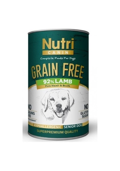 Nutri Canin Tahılsız %92 Kuzu Etli Konserve Yaşlı Köpek Maması 400 G