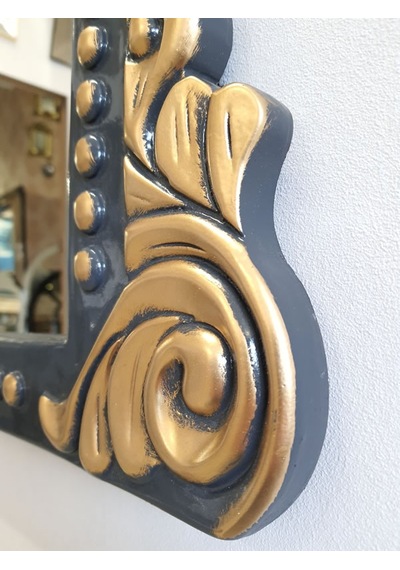 Ayna Denizi Lady Anthracite Gold Model Antrasit Altın Renk Dekoratif Ayna Altın