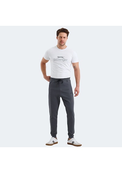 Slazenger VALARY Erkek Cepli Dar Paça Koyu Gri Eşofman Altı
