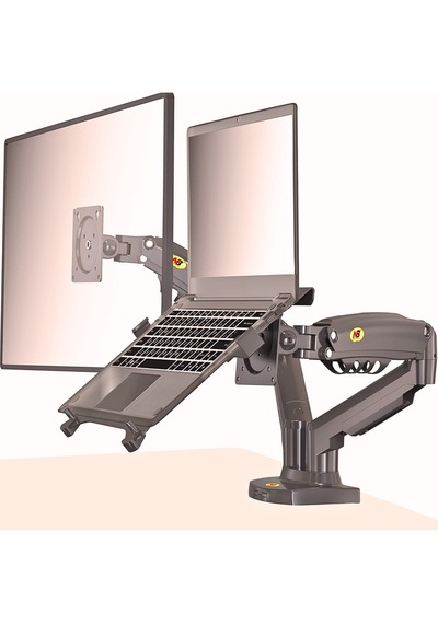 Luve Store Nb F160+fp Gazlı Çift Kollu Monitör Laptop Standı 17-30 İnç Ekran 10-17 İnç Notebook Vesa Uyumlu