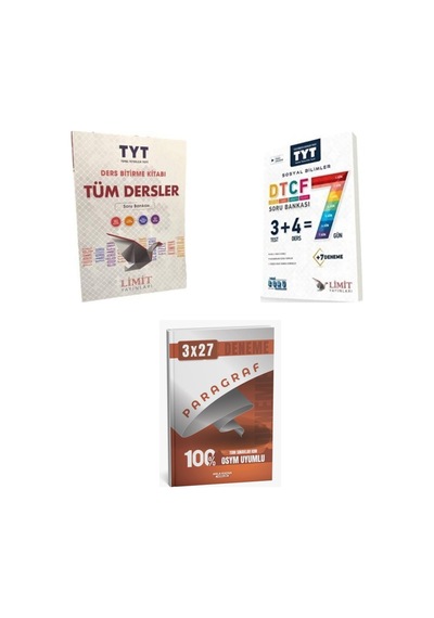 2027 2027 Limit Tyt Tüm Dersler + Sosyal Dtcf 7 Gün Bilimler Soru + Anla Kazan Paragraf Deneme 3'lü Set