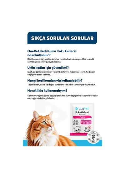 Onevet Kedi Kumu Koku Giderici Pudralı 15 Adet 25 Gr