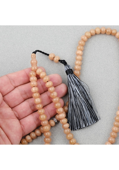 Kehribar 99luk Tekerlek Kesim 9x6.5mm Namaz Tesbihi