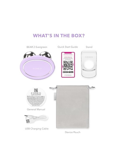 Foreo Bear 2 Advanced Lifting & Toning Microcurrent Facial Device - Anti Aging Face Sculpting Tool - Instant Face Lift - Firm & Contour - Non-ınvasive Skin Care Tools - Lavender