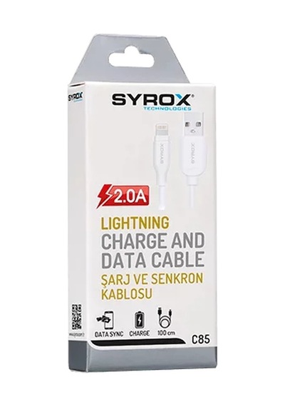 Syrox C85 2.0a Lightning Şarj & Data Kablosu