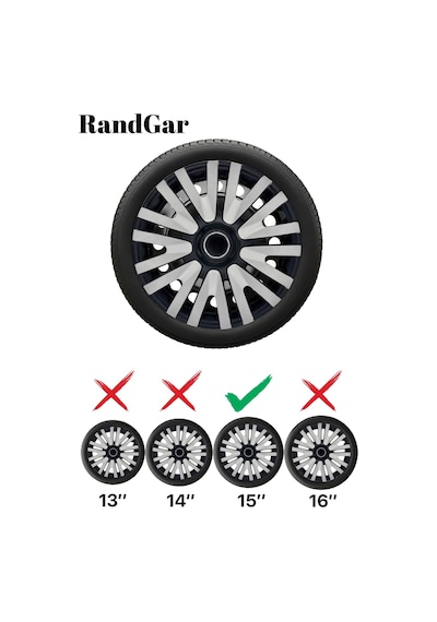 Renault R 25 15 İnç Jant Kapağı 4 Adet Siyah Gri C108 Rand