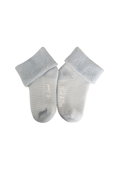Kitikate Bibaby Biorganic Mom And Dad Kaymaz Çorap 68354 Mavi