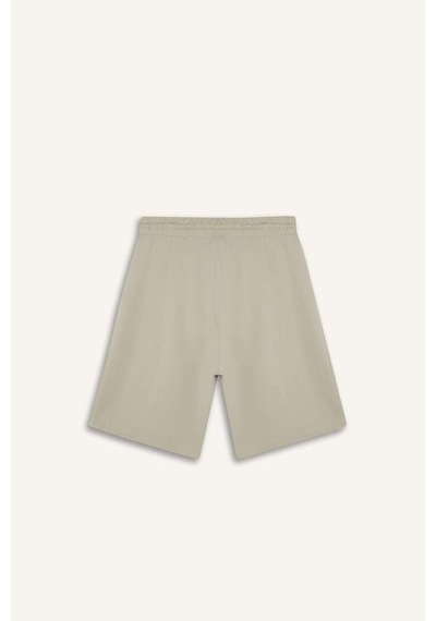 Defacto Slim Fit Dar Kesim Cepli Pamuklu Basic Düz Bermuda Şort - Bej W1105AZ25SPBG735