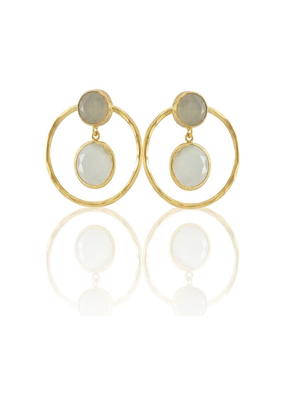 Kadir Jewellery 22 Ayar Altın Kaplama Kadın Halka Küpe -el İşçiliği Ve Hipoalerjenik Küpe Beyaz