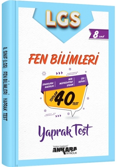 Ankara Yayıncılık 8. Sınıf Fen Bilimleri Yaprak Test