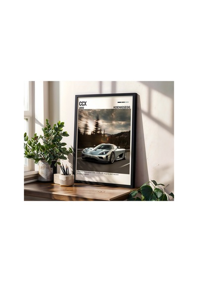 Koenigsegg Ccx Ahşap Çerçeveli Poster Tablo İsveç Hypercar Siyah