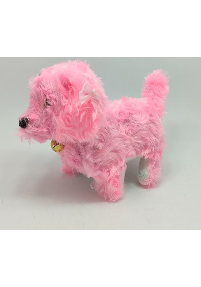 Pilli Sesli Yerde Yürüyen Sevimli Köpek - Pembe