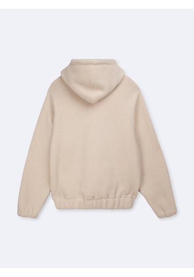 LTB Peluş Kapüşonlu Krem Mont