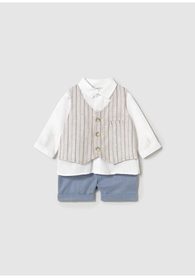 Mayoral Erkek Bebek Şort Ve Yelek Set Bej