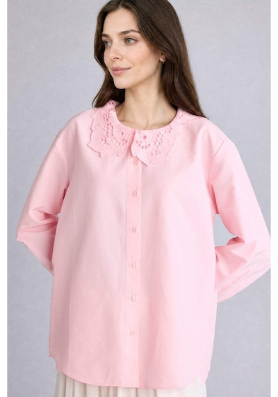 Defacto Regular Fıt Poplin Uzun Kollu Açık Pembe Tunik H6713ax26smpn105 Pembe-pn105