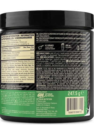 Kreatin Monohidrat Portakal Aromalı 247.5 G 55 Servis Sporcu Performans Desteği