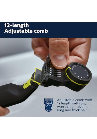 Philips Norelco Oneblade 360 Pro Hibrit Elektrikli Düzeltici, Qp6531/70, Siyah