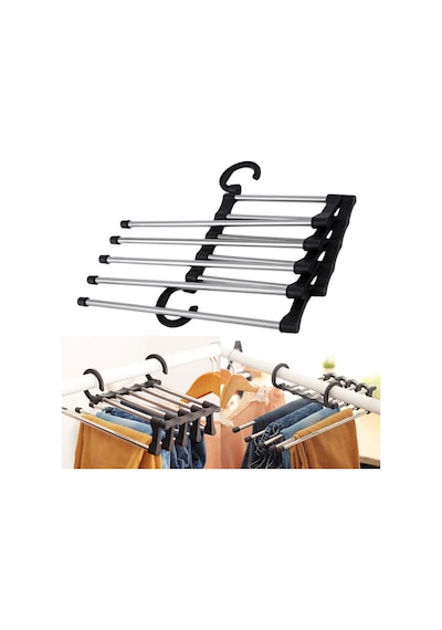Pratik Pantolon Eşarp Kravat Askılığı Magic Hanger Gri Pratik Pantolon Eşarp Kravat Askılığı Magic Hanger Gri