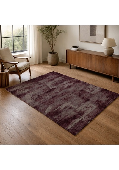 Kartela Halı Vintage Halı Kaymaz Taban Makinede Yıkanabilir Halı Bordo - 100 X 150 Cm