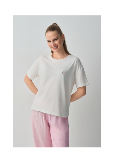 Suwen Jade Pamuklu Pijama Takımı Wsh10510023919 Pembe