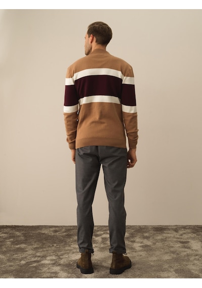 Xint Camel Regular Fit Bomber Yaka Pamuk Hırka 801772