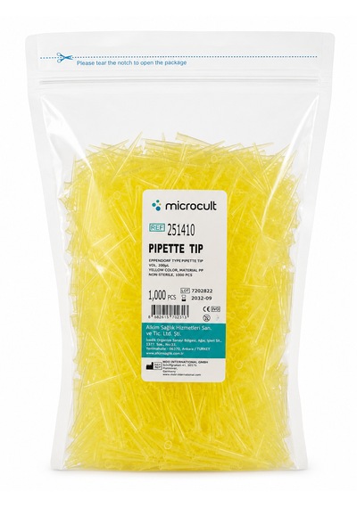 Pipette Tip-sarı Pipet Ucu 1000 Adet 200 Ul