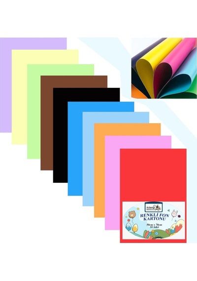 Fon Kartonu 10 Lu 50X70 Cm 1 Paket Arlantis 10 Renk Fon Kartonu 5