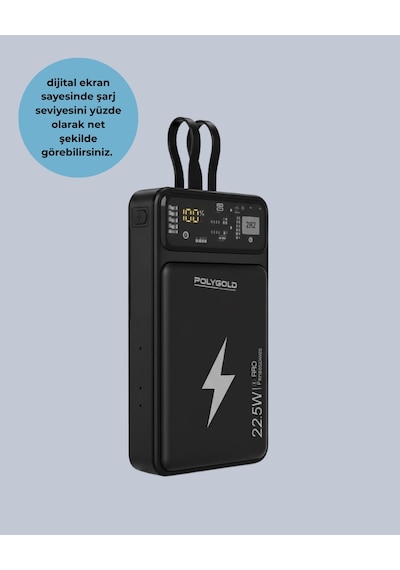 Taşınabilir Powerbank 22.5w Hızlı Şarj Destekli 20.000 Mah