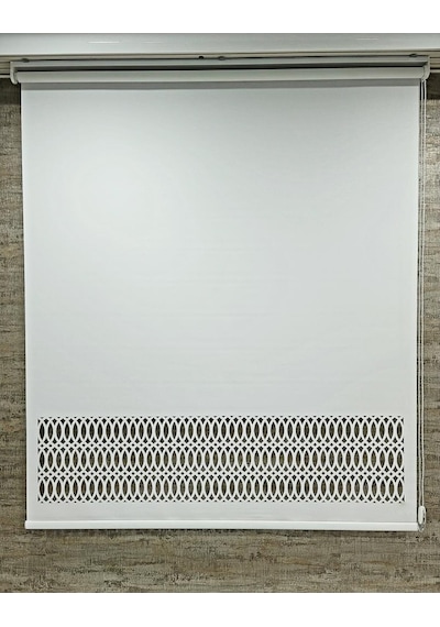 Stor Perde Desenli Lazer Kesim Kalın Kumaşlı Beyaz Ml102