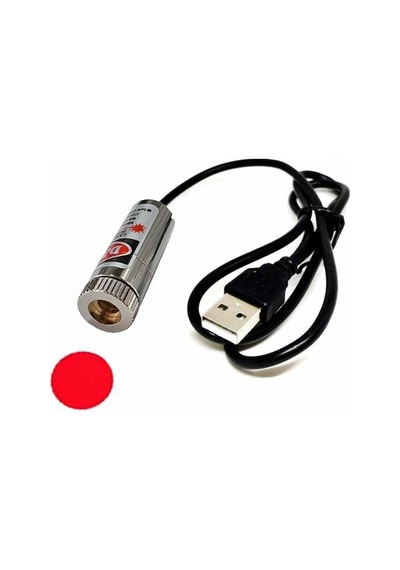 Devremarkt Usb Kablolu 5mw 650nm Nokta Çizgi Lazer Modül 1 Metre Kablo Lens İle Odak Ayarlı 12mm Çap