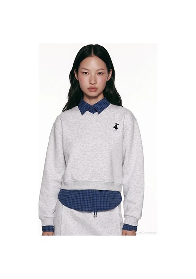 Quzu 27kswt02432 Gömlekli Sweatshirt Gri