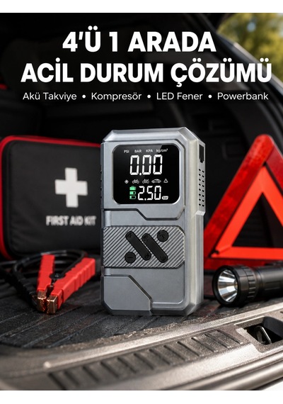 Araçlar İçin Akü Takviye Lastik Şişirme Ve Powerbank Cihazı 1 98239698