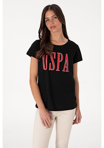 U.S. Polo Assn. Kadın Bisiklet Yaka Tişört 50305842-vr013 Siyah