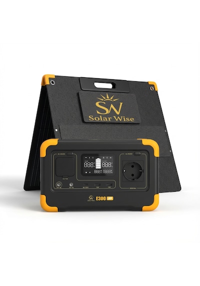 Solar Wise E300 Maxpack 600w 288wh Taşınabilir Güç İstasyonu + 100w Katlanabilir Güneş Paneli Lifepo4 Ups Wifi Bluetooth