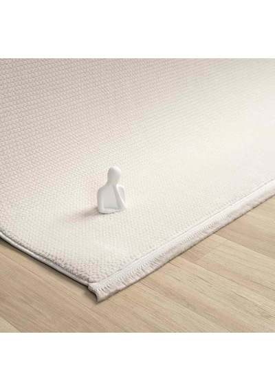 Saf Krem Beyaz Düz Dokulu Modern Halı - Mk12000krs Krem - Beyaz