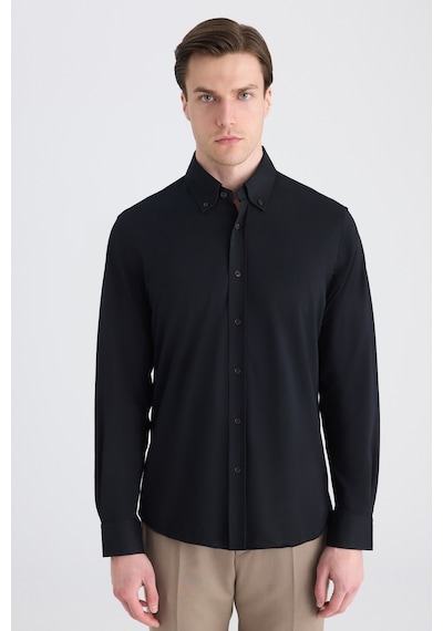 D'S Damat Ds Damat Comfort Siyah Örme Gömlek 5hc02td02265m Çok Renkli