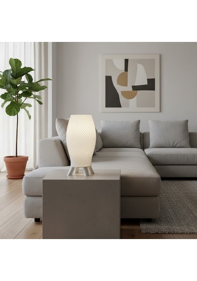 Spiral Masa Lambası Modern Dekoratif Aydınlatma Beyaz