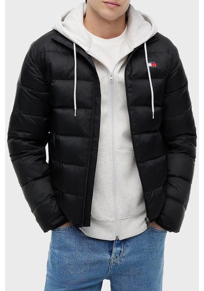 Tommy Jeans Kapitoneli Relaxed Fit Dik Yaka Mont Erkek Mont Dm0dm23231 Bds Siyah