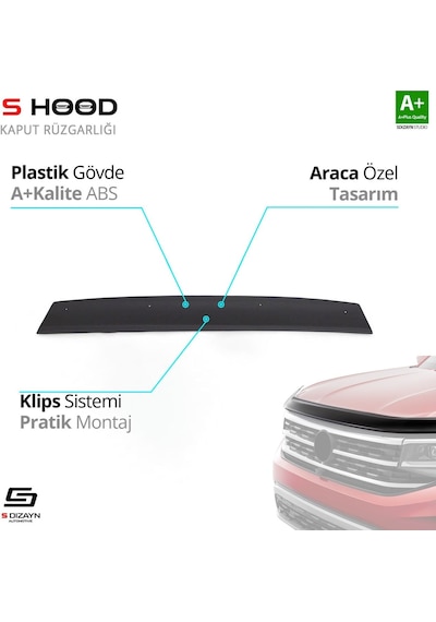 S-dizayn Opel Vivaro Abs Plastik Kaput Rüzgarlığı 2001-2014 A+kalite