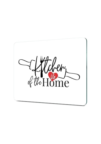 Tr Cam Kesme Tahtası Ve Sunum Tablası Kitchen Love Desenli 20 X 30 Cm Diğer