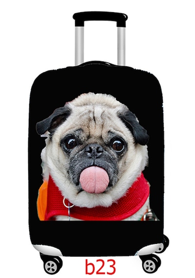 Smart Travel Valiz Kılıfı Kabin Küçük Boy Köpek Desenli Çok Renkli
