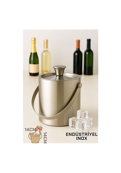 Buz Kovası Çift Cidarlı Yalıtımlı Endüstriyel Inox Şampanya Şarap Bira Soğutucu Medıum 722052