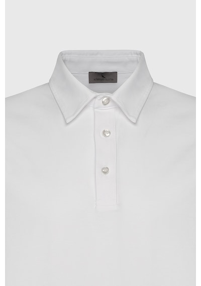 Ac&Co / Altınyıldız Classics Erkek Slim Fit Dar Kesim Polo Yaka Pamuklu Tişört - Beyaz