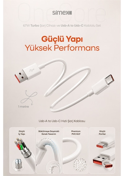 Xiaomi 67w Turbo Hızlı Şarj Seti Güç Adaptörü Başlığı Aleti Redmi Note 14 13 12 11 Pro Poco Uyumlu - 36563628