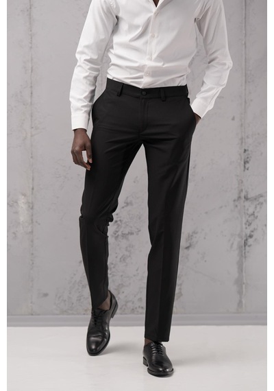 Notra Slimfit Pamuklu Full Likralı Esnek Yazlık Kumaş Pantolon Siyah