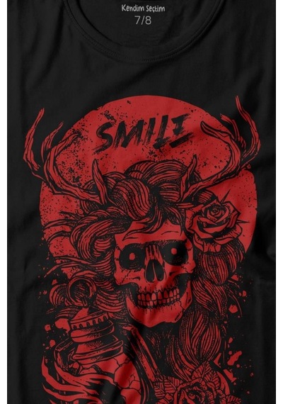 Kendim Seçtim Smile Skull Urban Street Culture Kuru Kafa 2k Baskılı Tişört Çocuk T-shirt 001