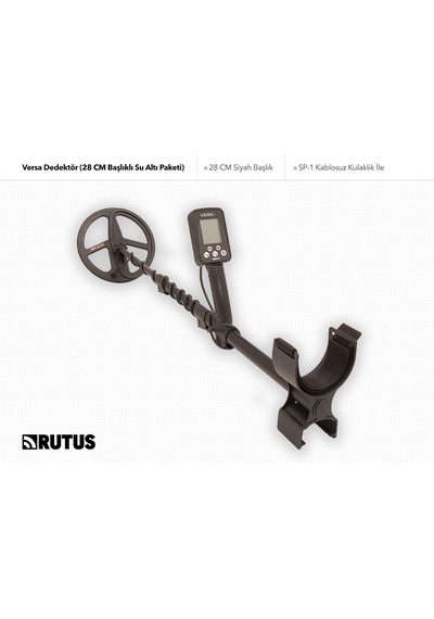 Rutus Versa Dedektör 28cm Başlıklı Su Altı Paketi Metal Dedektörü