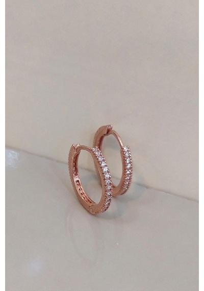Gümüş 1,1 Cm İnce Taşlı Bayan Halka Küpe Nz523t81 Diğer
