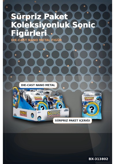 4 Cm Metal Die-cast Mini Sonic Figur Koleksiyon Paketi Surpriz Nano Oyun Bx-313802